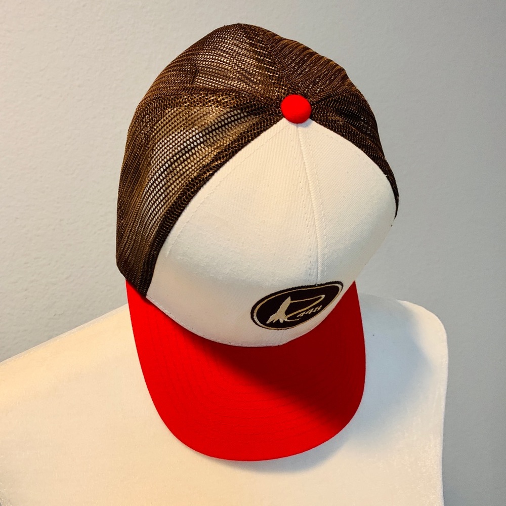 #New #Hat #One size fits all #Brown #Red #White #unisex #Rocket 444 - Picture 3 of 7